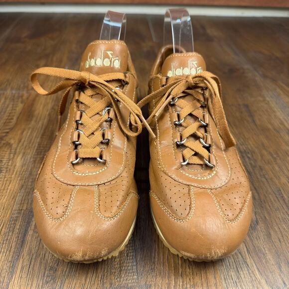 Diadora Leather Sneakers Brown Retro Running Shoes Mens 7.5 Heritage Style main image 2
